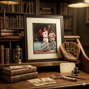 Pete Rose Autographed Framed 8x10 Photo Cincinnati Reds Hit King 4256 Inscribed